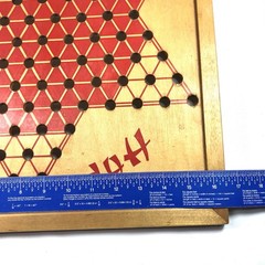 VTG Pressman USA Hop Ching Red Font Wood Chinese Checkers Game Board #2739