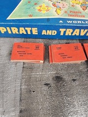 Pirate and Traveler Board Game Milton Bradley 1960 tokens board spinner cards