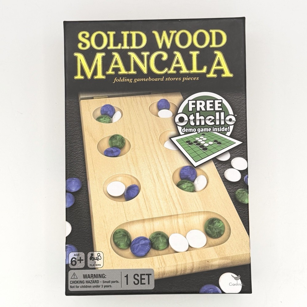 Cardinal Mancala Complete Solid Wood Folding Game Board Stores All 48 Pieces