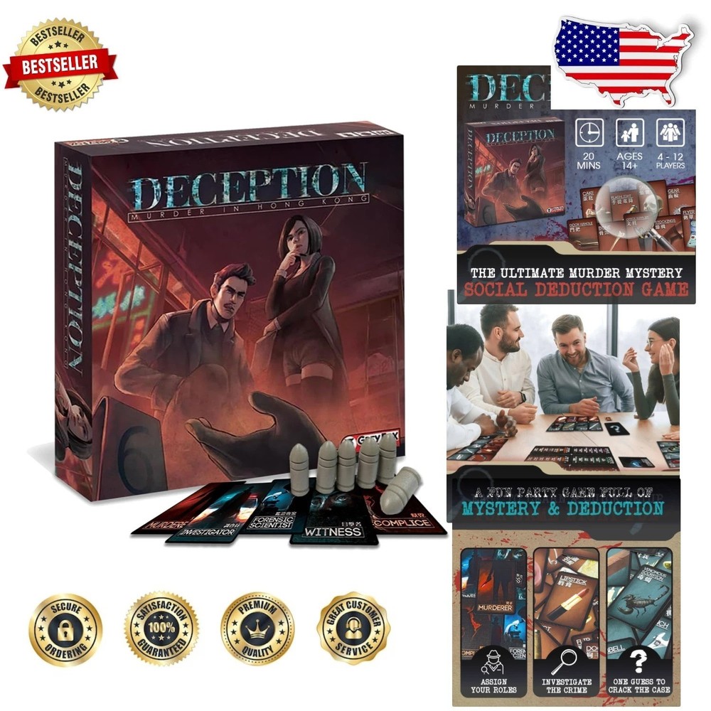 Murder in Hong Kong Party Game | Engaging Social Deduction | 20 Min | 12 Players