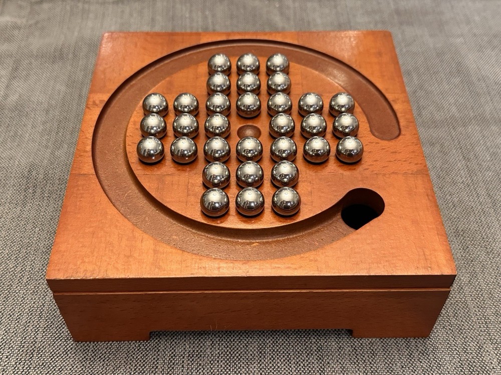 *STAINLESS STEEL* MICHAEL GRAVES DESIGN Solitaire Marble Wood Vintage Game