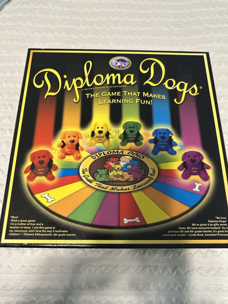 Diploma Dogs Educational Board Game Animals Theme Grades 3-6 2+ Players 2005