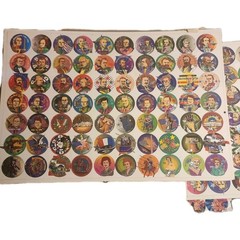 10 Sheets UnPunched Pogs Milk Caps Game Cap club, presidents + bonus boards