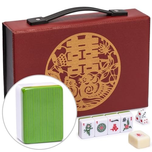 Chinese Mahjong Set, “Rouge Oasis” with 146 Small Tiles