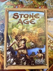 Z-Man Stone Age Board Game Complete & near mint! Worker placement/Strategy Game