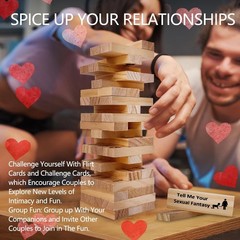 Pakoc Couples Game Wooden Tumbling Tower Game – 48 Wooden Stacking Game