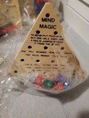 Lot 4 VTG 1987 Cardinal Industries Wooden Peg Games Starburst Tic Tac Toe Magic