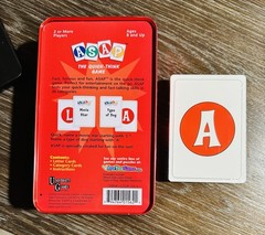 ASAP – The Quick-Think Card Game by University Games, 2003 – Tin Case – New