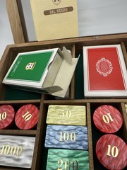 Vintage Dal Negro Italian luxury Gaming Set|Walnut Wood Case | Unopened Decks