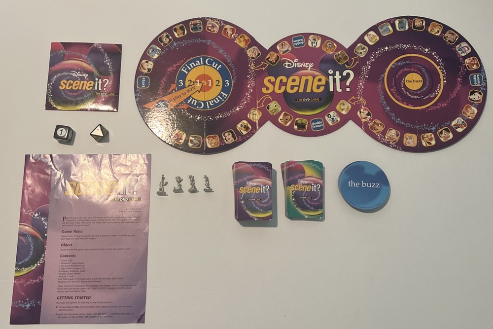 Disney Scene It DVD Trivia Board Game 2004 100% Complete Pixar 1st Edition