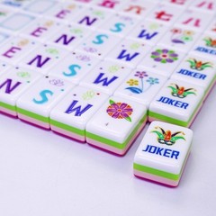 NEW! Vibrant Layered Mahjong Tiles Full American Set 160Tiles – Rosered acrylic