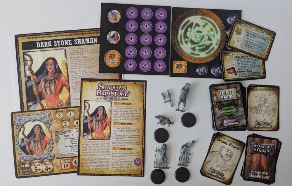 Shadows of Brimstone Dark Stone Shaman Hero Pack – Resin Unboxed KS Edition New