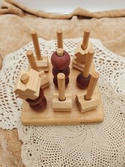 3D Wooden Tic Tac Toe – Rustic Coffee Table Decor – Family Game Night