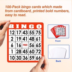 50-Pack Mixed Bingo Cards Set for Bingo Game/Thick Paper Bingo Cardboard Sheets