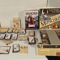 Munchkin Deluxe Sleeved Collection Bundle w Expansions 2 3 4 5 6 7 8 and Marvel