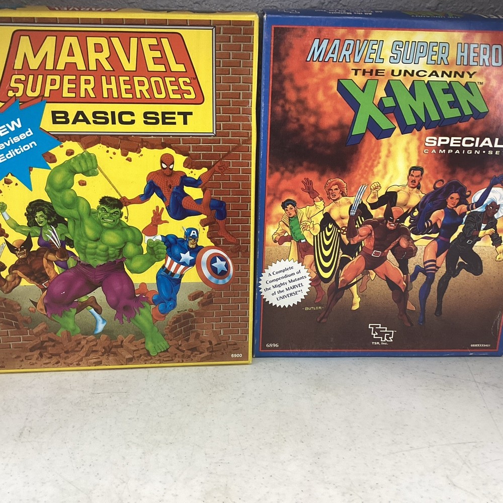 TSR MARVEL SUPER HEROES BASIC SET + THE UNCANNY X-MEN BOX SETS complete AC78262