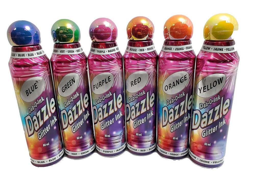 Glitter Bingo Dauber Ink Mixed Colors 6-Pack Art Supplies For Kids