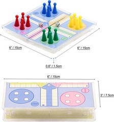 6″ Compact Ludo Game Set – Magnetic Folding Board for Family Travel Enjoyment
