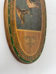 Vintage Great Western Ent. Wooden Cribbage Board – Flying Ducks Wildlife Theme