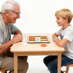 Wooden Board Tic Tac Toe Game XO Table Toy Classical Family Children Puzzle Game