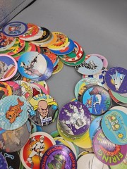Vintage POGS Lot Of Over 320 Pieces W/ Slammers 90s Bart Jurassic Rangers Poison