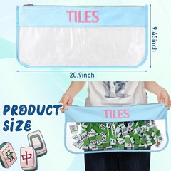 Sunnymove 2 Pcs Embroidered Mahjong Canvas 21.65 x 14.96 x 5.91 inches, Blue
