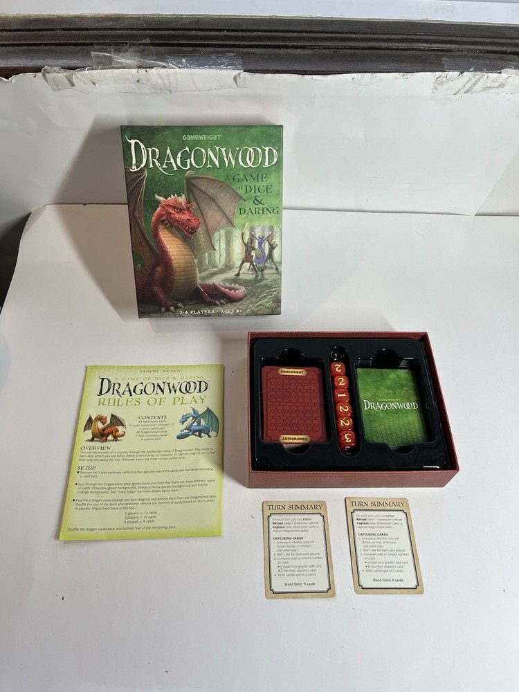 Gamewright Dragonwood A Game of Dice & Daring Board Game 100% Complete