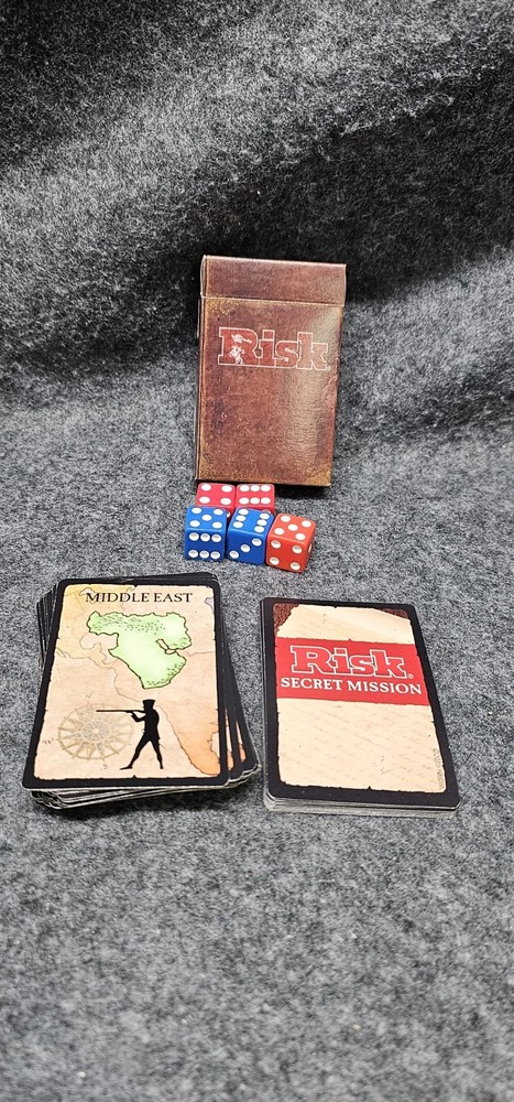 Risk Board Game Replacement Parts Pieces Hasbro 2015 Red Blue Dice & Cards