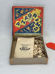 Antique 1920 Anagrams Game By Pressman Co. Inc. USA With Box Complete Preowned