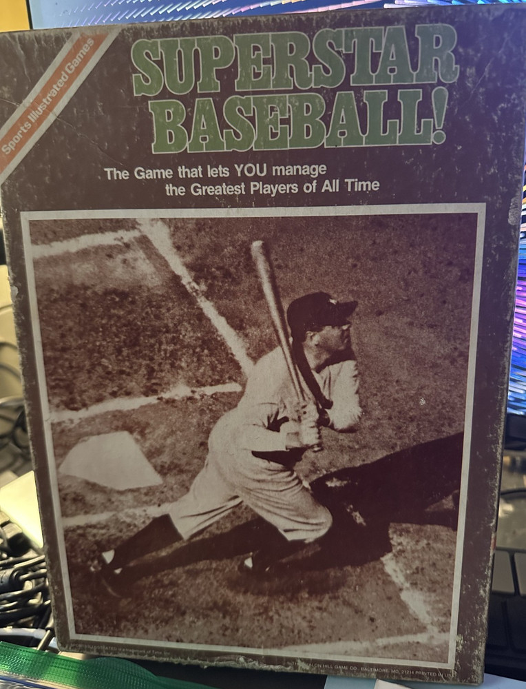 Avalon Hil Sports Games – Baseball Avalo Superstar Baseball (Brown Box VG/VG+