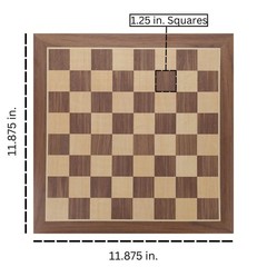 WE Games Classic Walnut Wooden Chess Board Only 11.875 inches, Large Chess Board