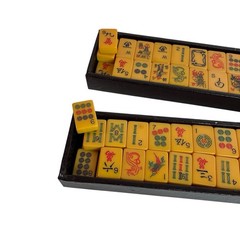1940s Butterscotch Bakelite Mahjong Mah Jongg Set MET Games NY 148 Tiles