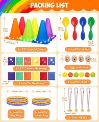 49PCS LED Carnival Games Combo Set for Kids – Perfect Outdoor Fun & Activities