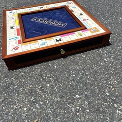 HUGE Monopoly Luxury Edition Blue Board Game Collectible Wood – PARTS MISSING !