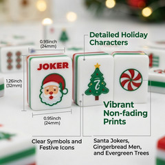 160 Christmas-themed American Mahjong set 4-layer acrylic American Mahjong tiles