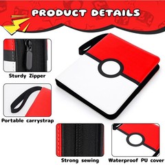 Card Binder 9 Pocket, 900 Pockets Extra Large Trading Large, Red & White