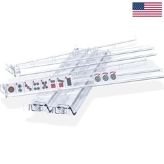 Compact White Acrylic Mahjong Rack and Pusher Set – 17.72 Inches, 4 Pack