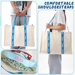 Sunnymove 2 Pcs Embroidered Mahjong Canvas 21.65 x 14.96 x 5.91 inches, Blue
