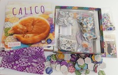 Calico Tile Placement Puzzle Game by AEG with Kickstarter Promo cats