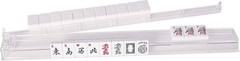 Compact Clear Acrylic Mahjong Rack & Pusher Combo – Set of 4 for Modern Games