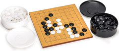 Beechwood Veneer 0.4-Inch Etched Beginner’S 9X9 Go Game Set Board with Single Co
