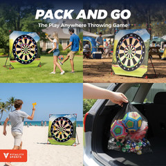 4-in-1 Backyard Sport Game Set: Golf, Axe Throwing, Soccer & Bean Bags