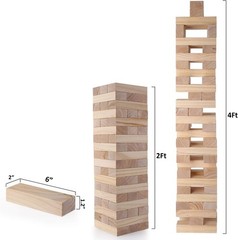 Outdoor Games Giant Tumble Tower Large Tumbling Timber 54 Wooden Blocks Tower St