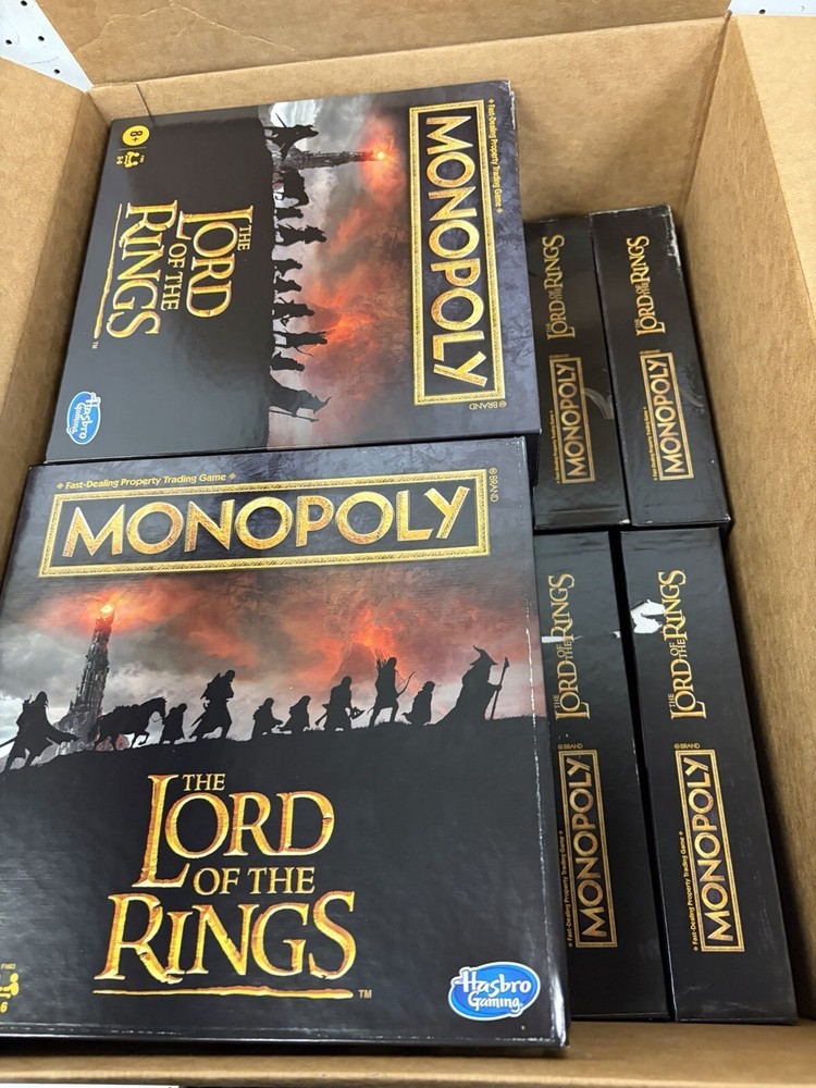 Bulk Lot of 16 New Monopoly The Lord of the Rings Board Games by Hasbro – Sealed