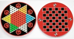 VINTAGE Chinese Checkers Ohio Art USA Two Sided Round Multicolored Tin NO PAWNS