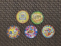 Lot Of 5 Rare Mega Tazos Pogs Mexico ¡MUCHA LUCHA! BIGER SIZE Metal