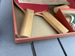 Vintage Pressman No. 1130 childs toy game Deluxe Table Tennis paddles net 1930’s