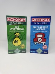🆕 Monopoly Classic Board Game Expansion – 2 Pack Free Parking & Buy Everything