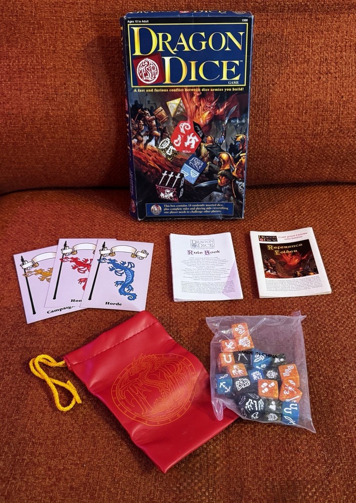Vtg TSR Dragon Dice Game Starter Set 1995 Complete Unplayed RPG Fantasy