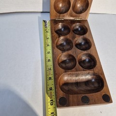 Vintage Folding Wooden Mancala Board Game Large 20″ Solid Wood Strategy Set